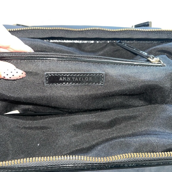Ann Taylor Black Shoulder Bag with Gold Accents - Picture 5 of 5